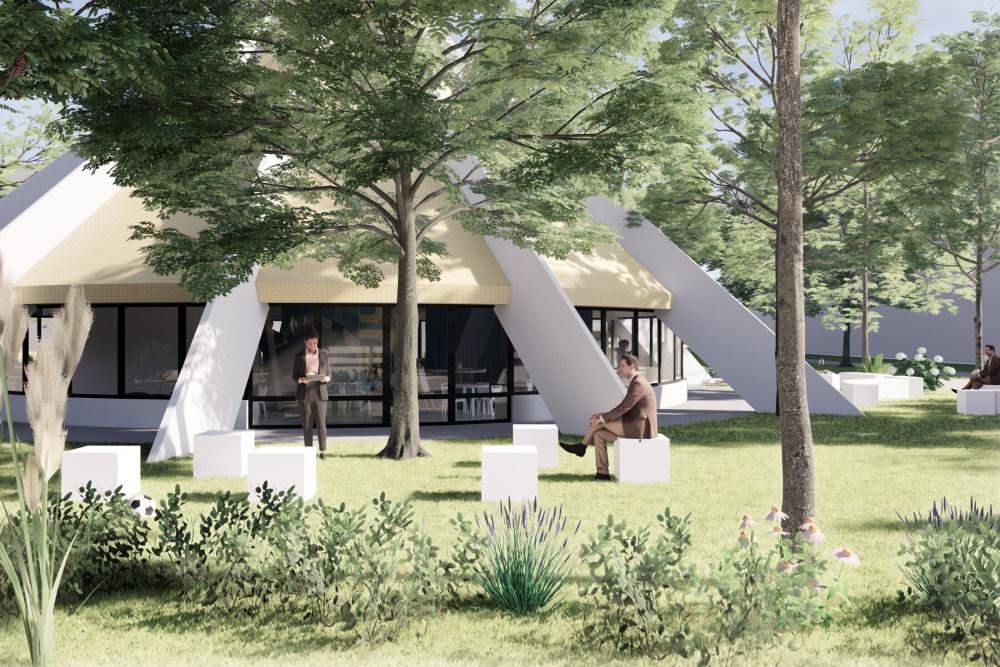 Pavilion în parcul de buzunar